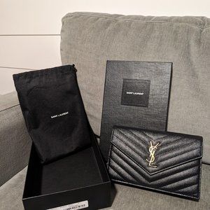 Saint Laurent Matelasse Crossbody Wallet on Chain